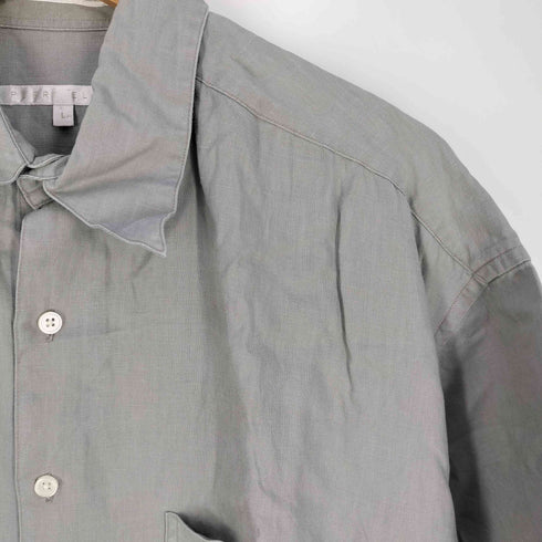 ペリーエリス PERRY ELLIS 90s 裾ドローコード リメイク リネン半袖シャツ メンズ import:L
