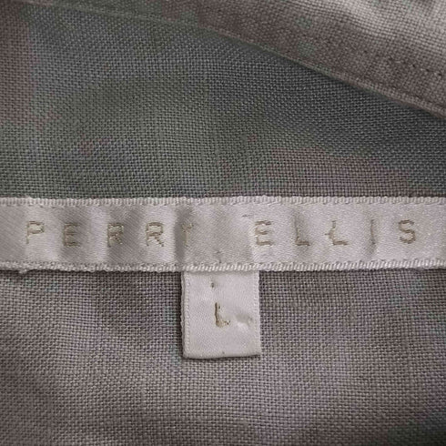 ペリーエリス PERRY ELLIS 90s 裾ドローコード リメイク リネン半袖シャツ メンズ import:L