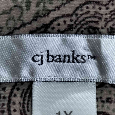 cj banks コーデュロイ 花柄開襟長袖シャツ メンズ 1X
