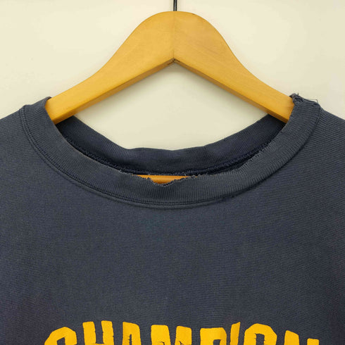 チャンピオン Champion 90s USA製 CHAMPION PRODUCTS リバースウィーブ 両面 クラックプリント クルーネックスウェット メンズ import:L