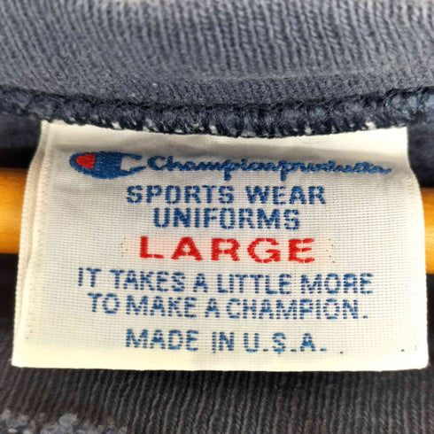 チャンピオン Champion 90s USA製 CHAMPION PRODUCTS リバースウィーブ 両面 クラックプリント クルーネックスウェット メンズ import:L
