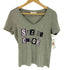 シーバイクロエ SEE BY CHLOE ロゴパッチワーク S/S Vネック Tシャツ レディース US:0-2