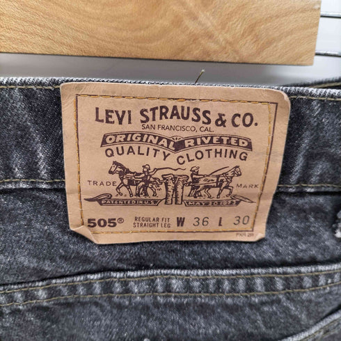リーバイス Levis 94年製 USA製 505 先染めブラック ボタン裏585 メンズ W36/L30
