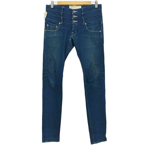 ガンリュウ GANRYU 12aw 製品洗い加工 3連 ベルトループ ラメスキニーデニムパンツ メンズ JPN:M