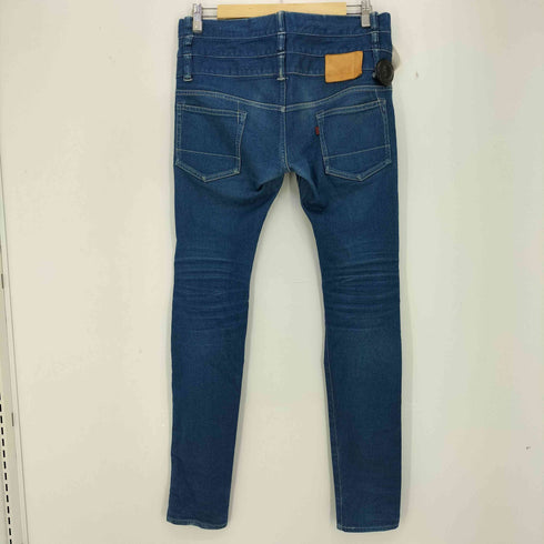 ガンリュウ GANRYU 12aw 製品洗い加工 3連 ベルトループ ラメスキニーデニムパンツ メンズ JPN:M