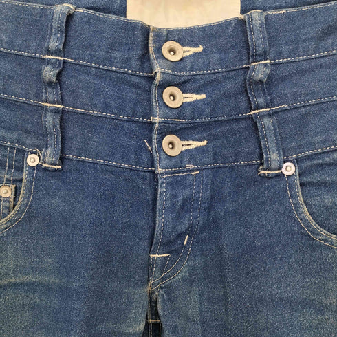 ガンリュウ GANRYU 12aw 製品洗い加工 3連 ベルトループ ラメスキニーデニムパンツ メンズ JPN:M