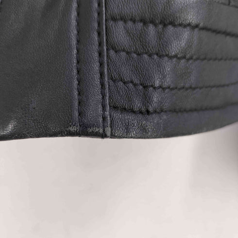 ビアッジョブルー Viaggio Blu 羊革 ノーカラー ライダーズジャケット レディース JPN:1