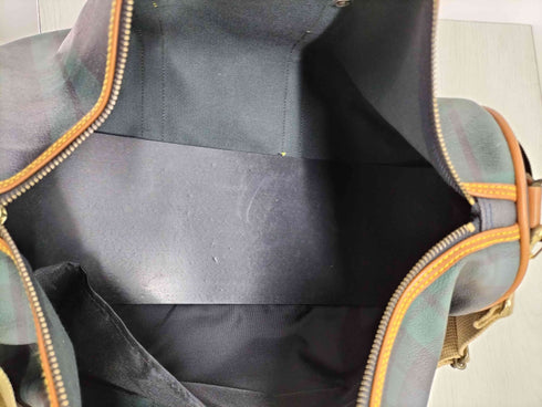 SUN EAGLE チェック柄 PVCボストンバッグ レディース