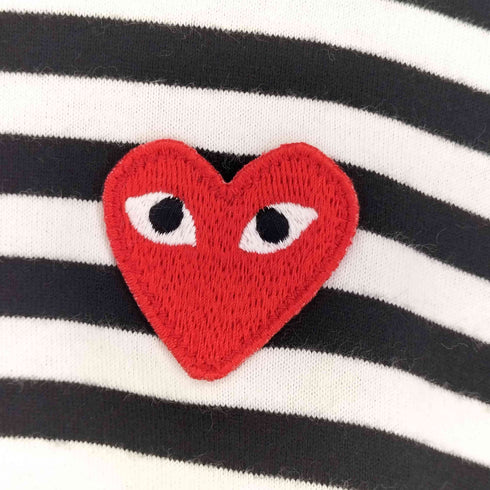 プレイコムデギャルソン PLAY COMME des GARCONS ハートワッペン ボーダーカットソー レディース JPN:L