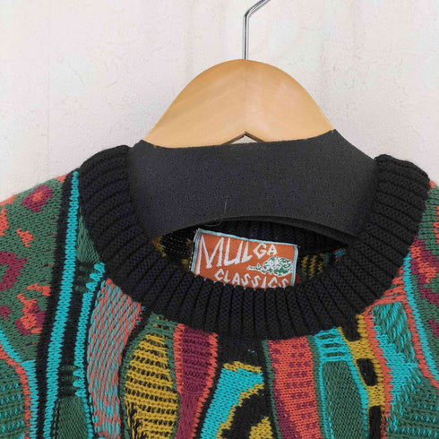 MULGA CLASSICS 90s オーストラリア製 ウール 3D ニット メンズ import:M