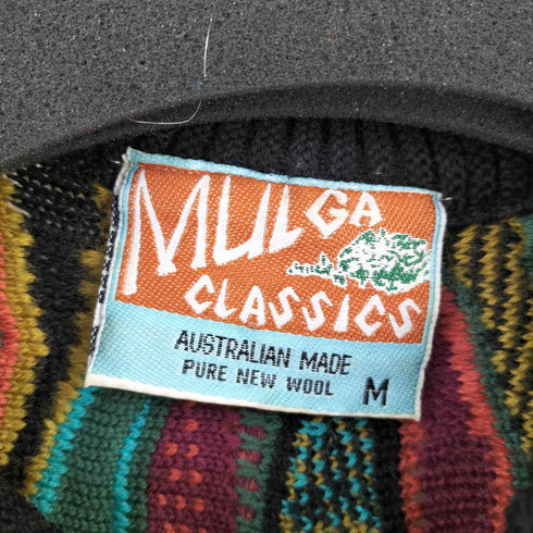 MULGA CLASSICS 90s オーストラリア製 ウール 3D ニット メンズ import:M