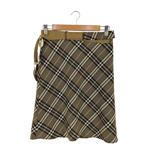 バーバリーブルーレーベル BURBERRY BLUE LABEL ノバチェック ベルテッドスカート レディース JPN:38