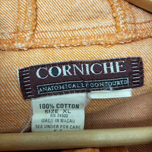 CORNICHE 90S 先染め フーデット デニム ハーフコート メンズ import:XL