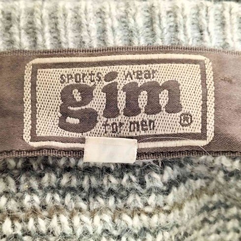 ジム gim 90s ウールナイロン アーガイル クルーネックニット メンズ import:M