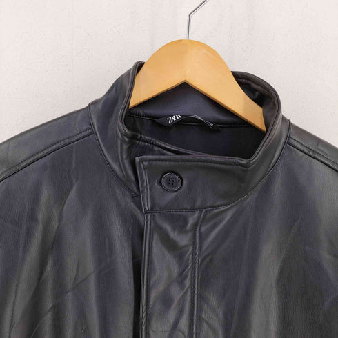 ザラ ZARA フェイクレザーロングコート レディース import:L