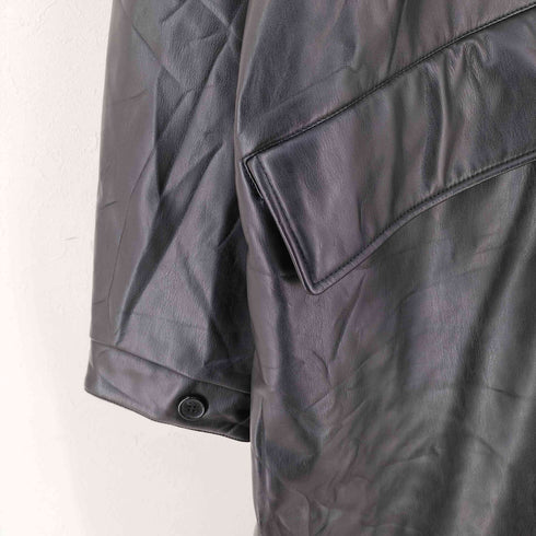 ザラ ZARA フェイクレザーロングコート レディース import:L