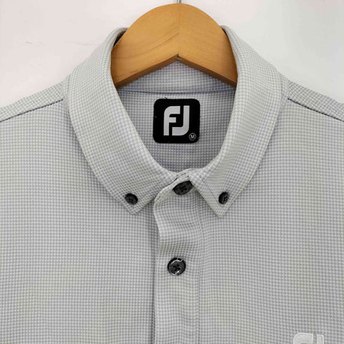 FootJoy チェック ロゴワッペン刺繍 長袖ポロシャツ メンズ JPN:M