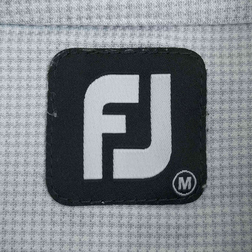 FootJoy チェック ロゴワッペン刺繍 長袖ポロシャツ メンズ JPN:M