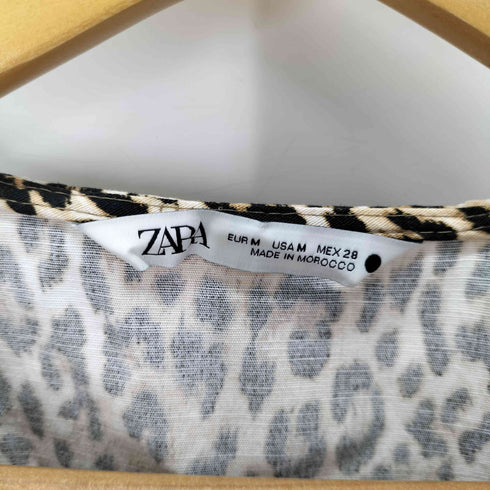 ザラ ZARA ZW COLLECTION アニマルプリント ヒョウ ブラウス レディース import:M