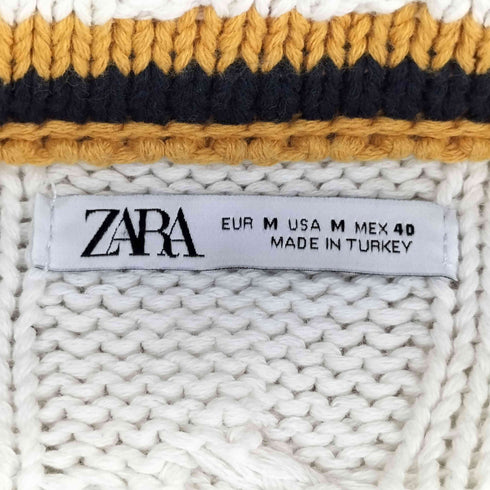 ザラ ZARA Vネック ケーブルニット メンズ M
