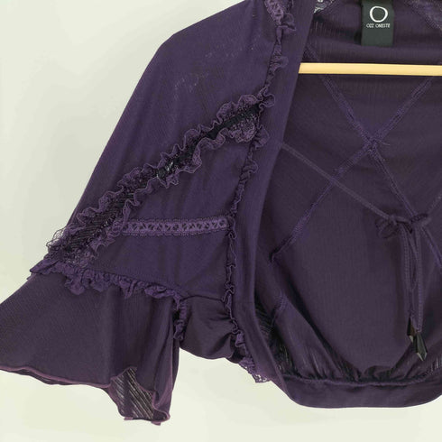 オッズオネスト OZZ ONESTE 花柄ラメレース ストーンドローコード モモンガ S/S カーディガン レディース