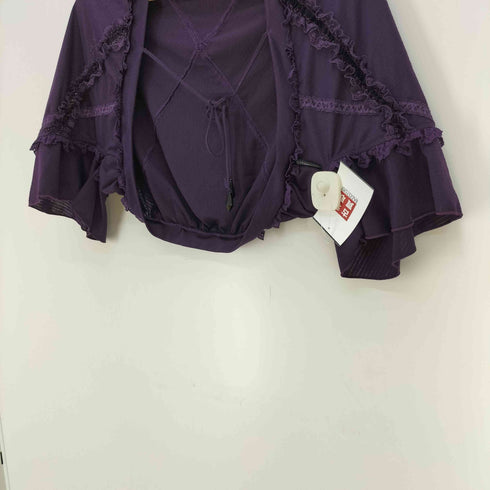 オッズオネスト OZZ ONESTE 花柄ラメレース ストーンドローコード モモンガ S/S カーディガン レディース
