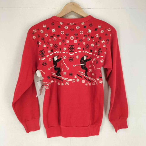 タルテックス TULTEX 80s USA製 裏起毛スノープリントクルーネックトレーナー メンズ  S