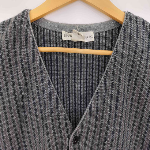 バナナリパブリック BANANA REPUBLIC 90s 白タグ シルク混 ストライプ ニットベスト メンズ import:S