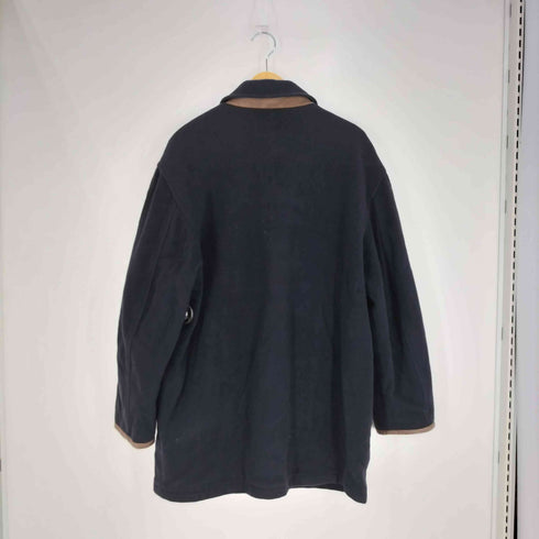エルエルビーン L.L.Bean 80S USA製 Thinsulate 裏地チェック レザー切替 ウールコート メンズ import:L