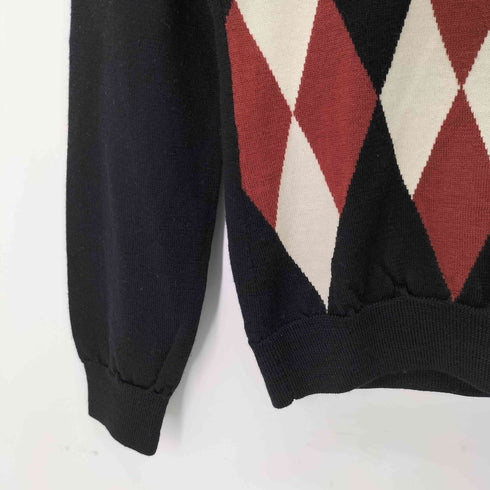 ラコステ LACOSTE アーガイル柄 Vネックウールニット レディース 40