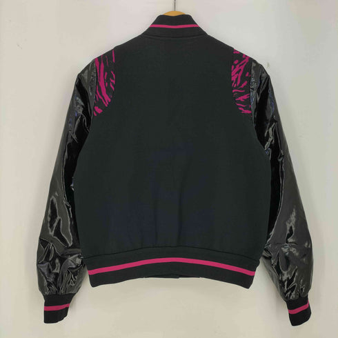 ヌメロヴェントゥーノ N°21 19aw sporty contrast sleeve bomber jacket 生地切替 ヒョウ柄 スタジアムジャンパー レディース 36