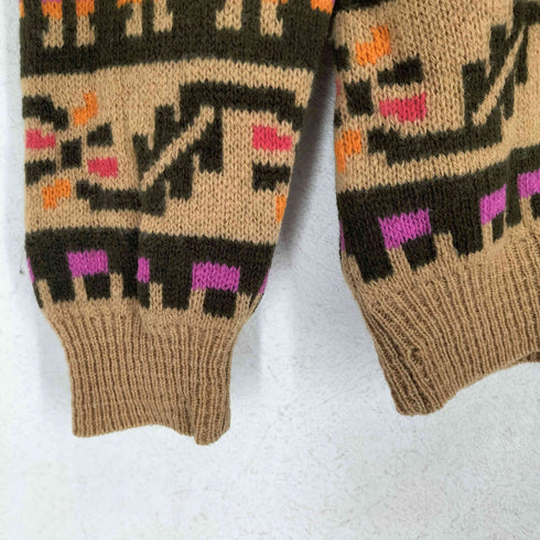 ユナイテッドカラーズオブベネトン UNITED COLORS OF BENETTON SHETLAND WOOL 総柄ニット メンズ