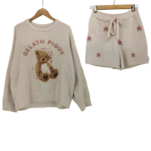 ジェラートピケ gelato pique 24AW GOOD NIGHT BEAR JQD プルオーバー + スター柄 ショートパンツ レディース