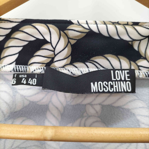 モスキーノ MOSCHINO ロープ柄 ポケット付き 半袖プルオーバー レディース US:4