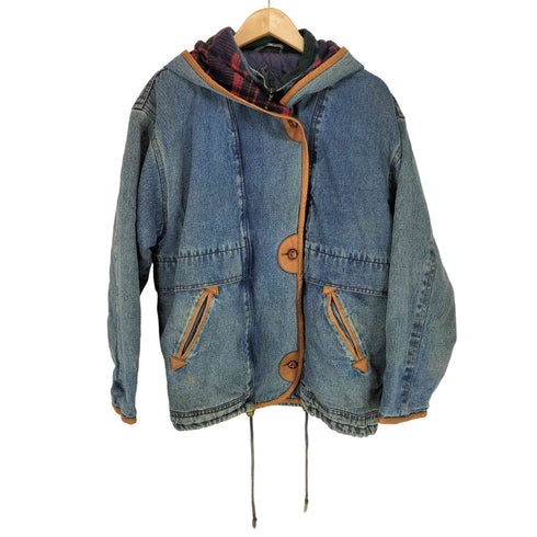 ROCK CREEK フェイクレイヤードショールカラージップデニムジャケット レディース L