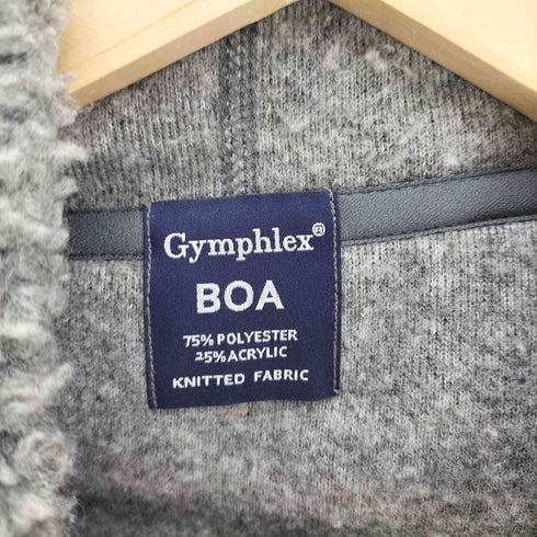 ジムフレックス GYMPHLEX ロゴ刺繍 クルミボタン フーディー ボアベスト レディース