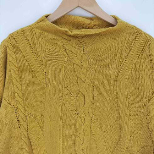 YTILAER STUDIO ボトルネック ケーブルニット ウール ニット セーター レディース ONE SIZE