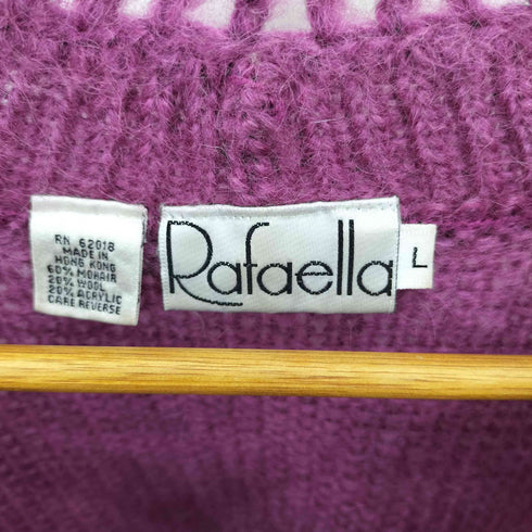 Rafella ウール混 モヘアクルーネックニットセーター レディース L