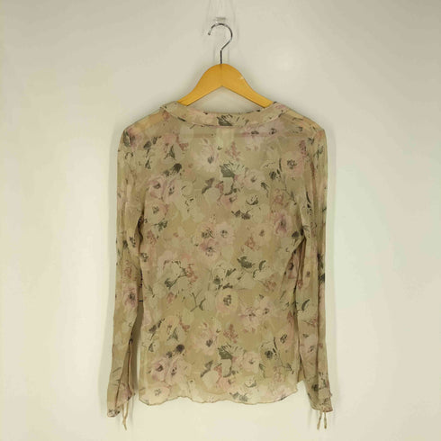 マックスマーラ MAX MARA 90S~00S 銀タグ イタリア製 PUMA SETA スクエアネック 花柄 ブラウス レディース EUR:40