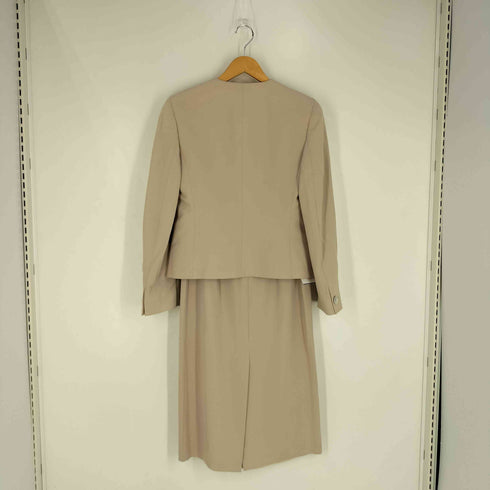 マックスマーラ MAX MARA 90S~00S 銀タグ イタリア製 ノーカラーテーラード スカート セットアップ レディース 上:J40 下:J38