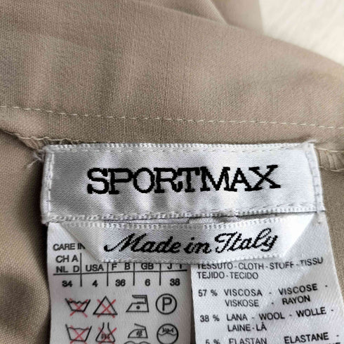 スポーツマックス SPORTMAX 90~00S 銀タグ イタリア製 バックジップ ベルトレス パンツ レディース JPN:38