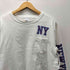 チャンピオン Champion T1011 USA製 NY プリント ポケット L/S Tシャツ ロンT メンズ import:M