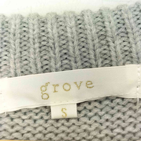 グローブ grove サイドプリーツケーブルニットワンピース レディース S