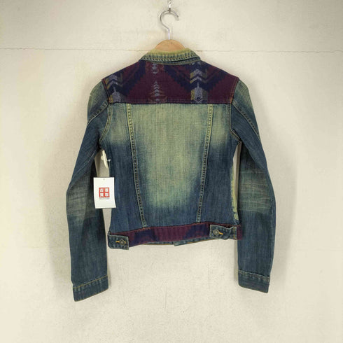 arhtisan de luxe ノルディック柄素材切替デニムジャケット レディース S
