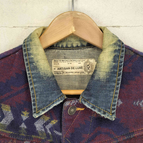 arhtisan de luxe ノルディック柄素材切替デニムジャケット レディース S