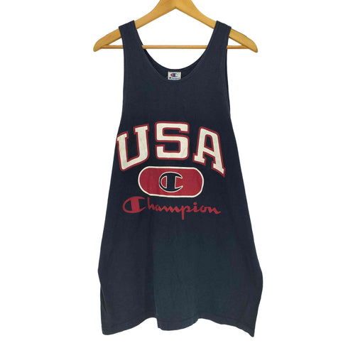 チャンピオン Champion 90s USA製 コットン フロントロゴプリント タンクトップ メンズ import:L
