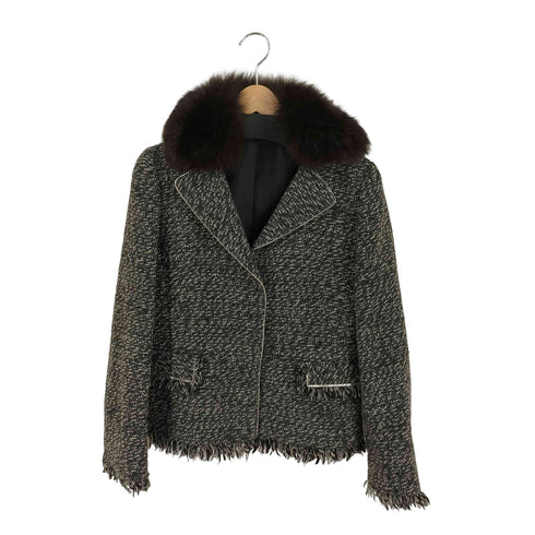 コムサイズム COMME CA ISM 00S フリンジファージャケット Y2K レディース