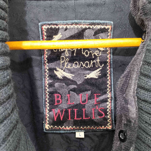 ブルーウィリーズ BLUE WILLIS 総柄 つけ襟 パイル地 3Bジャケット レディース import:L
