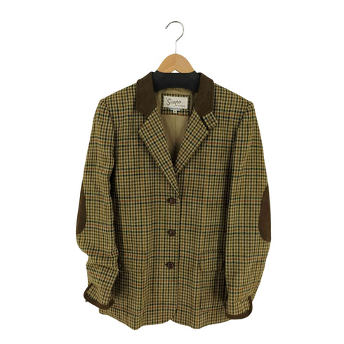 SCAPA エルボーパッチ チェック ジャケット レディース JPN:40