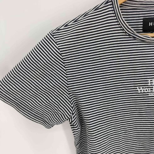 ハフ HUF フロントロゴ刺繍 モックネック ボーダー S/S カットソー レディース JPN:M